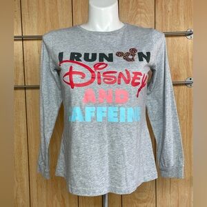 Disney Women's Gray Long Sleeve Tee with Colorful Print SZ - L